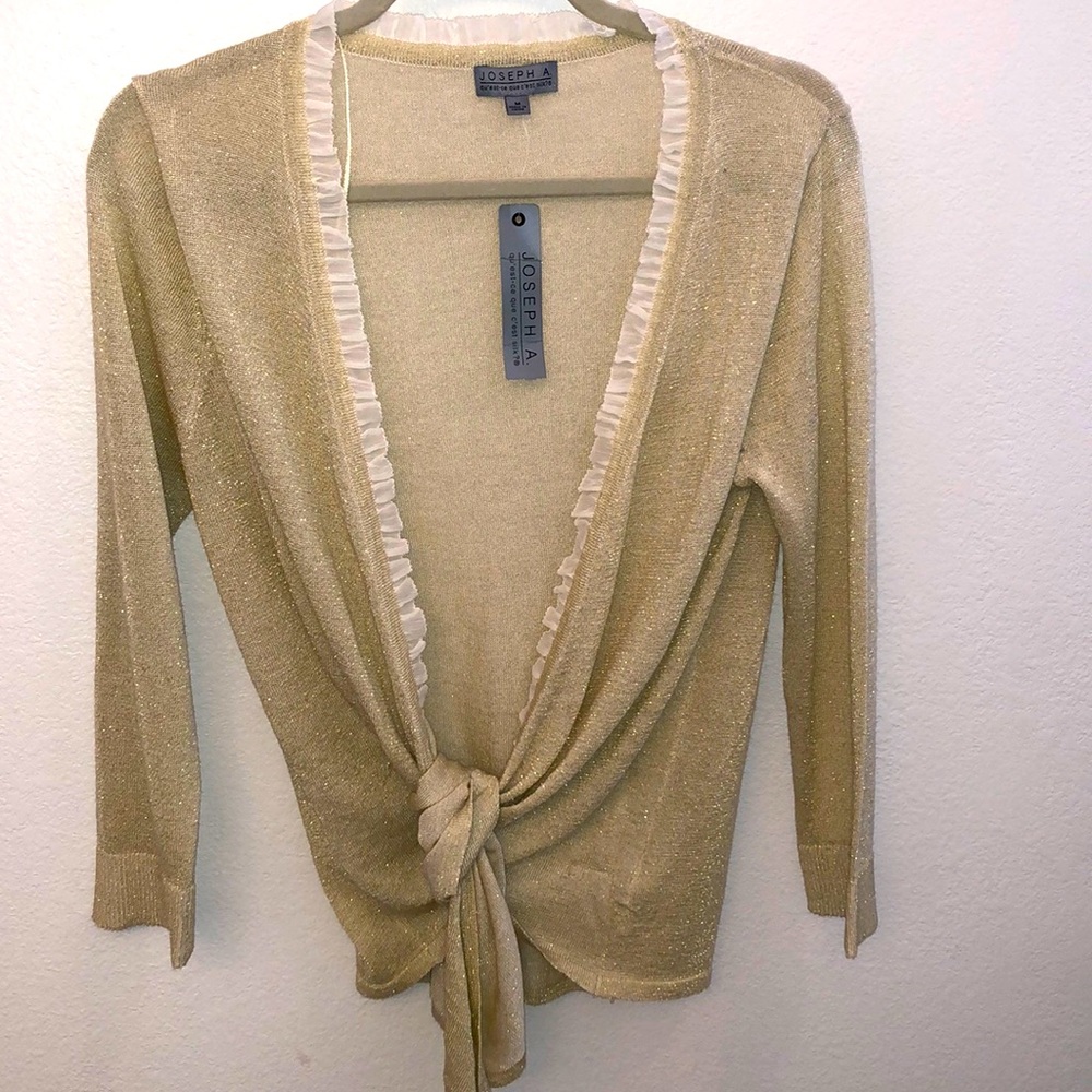 Joseph A. Winter White Light Cardigan Size M